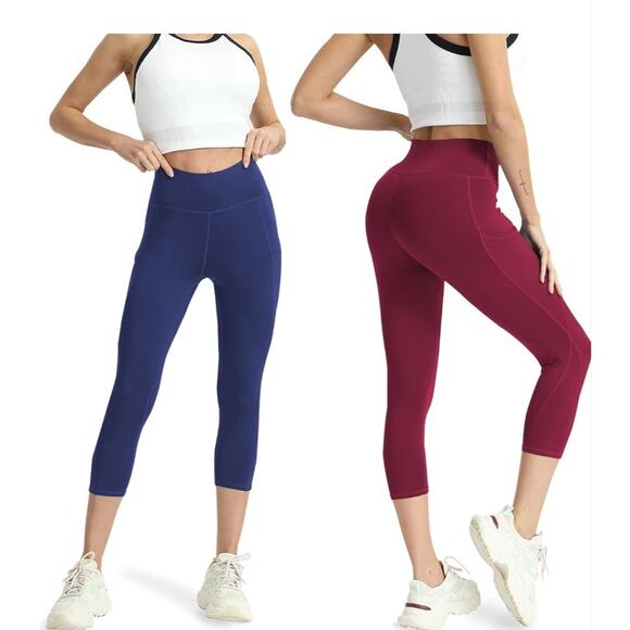 2XL High Waisted Yoga Leggings 4 Pack - Tummy Control with Pockets - Picture 2 of 6